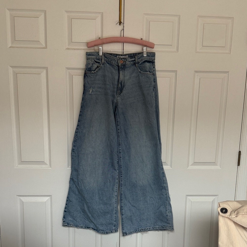 Zara Light Blue Flare Jeans